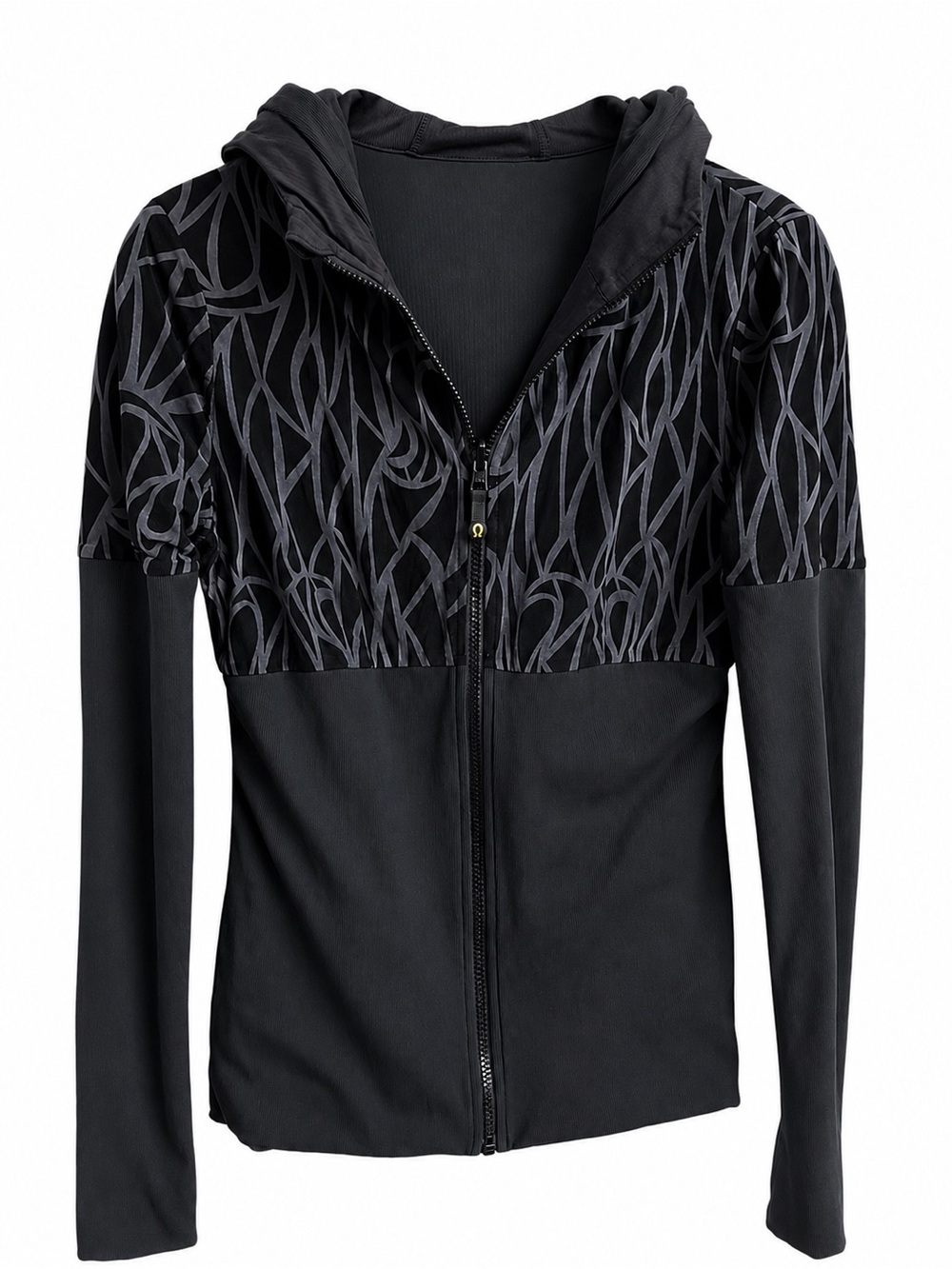Vintage Lululemon 2007 Reversible Full Zip Hoodie Jacket Black Gray M